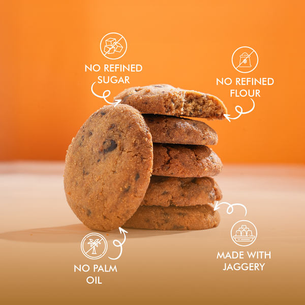 Choco Chunk Cookie | No Refined Flour, No Refined Sugar