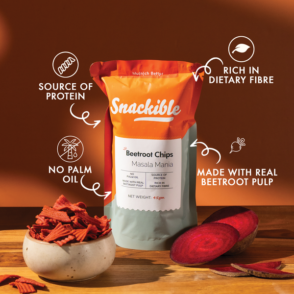 Masala Mania Beetroot Chips | Made with Real Beetroot Pulp
