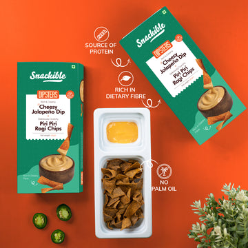 Dipsters - Cheesy Jalapeño Dip with Peri Peri Ragi Chips