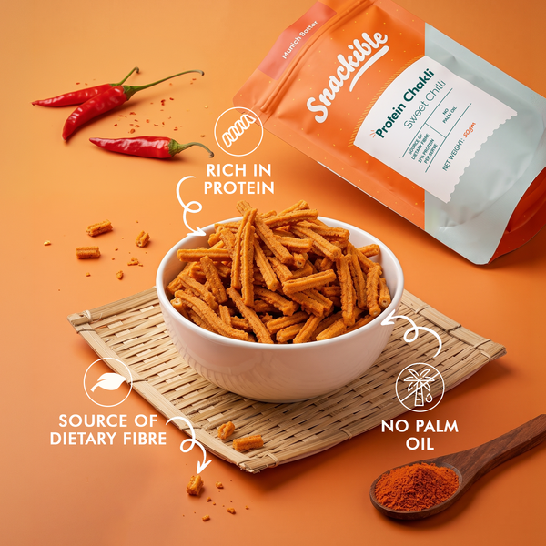 Sweet Chilli Protein Chakli | 17% Protein Per Serve