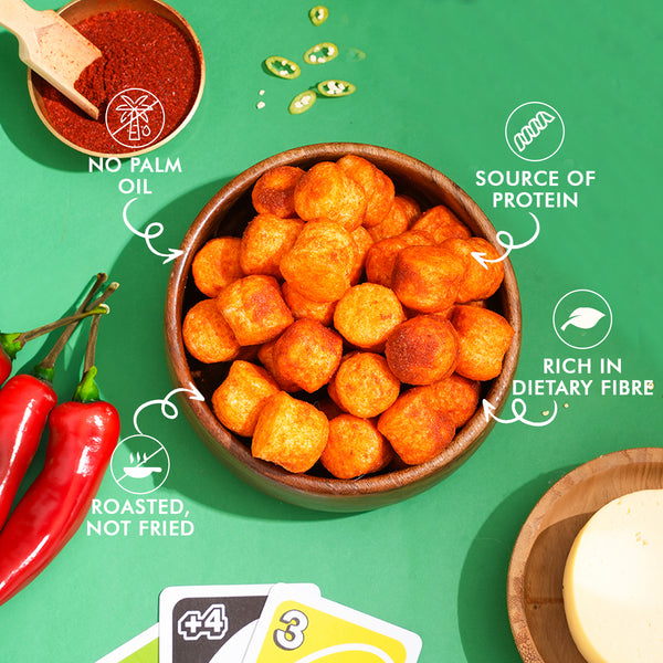 Flaming Hot Cheese Quinoa Puffs | Source of Protein
