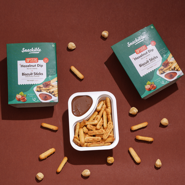 Dipsters - Hazelnut Dip with Biscuit Sticks  | No Refined Sugar