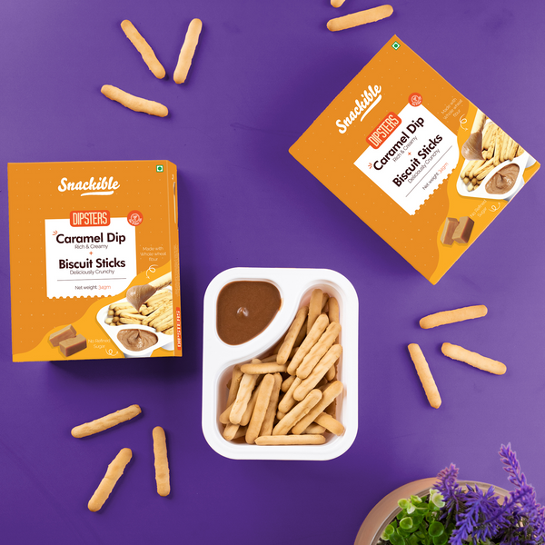 Dipsters - Salted Caramel Dip with Biscuit Sticks | No Refined Sugar