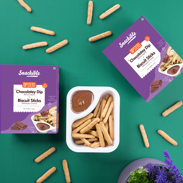 Dipsters - Chocolatey Dip with Biscuit Sticks  | No Refined Sugar