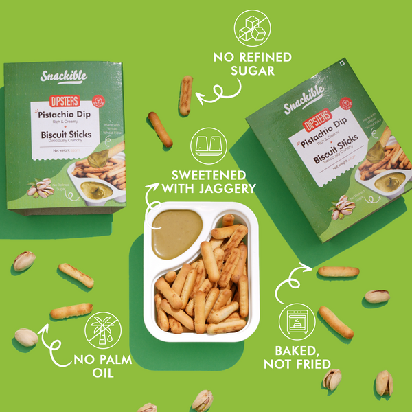 Dipsters - Pistachio Dip with Biscuit Sticks | No Refined Sugar