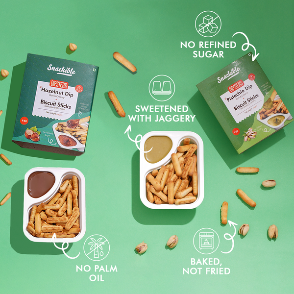 Dipsters - Pistachio & Hazelnut Mini Dipsters Combo | No Refined Sugar