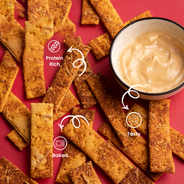 Baked Pizza Sticks With A Cheesy Jalapeno Dip (Pack Of 4) - 4X75Gm | Baked | Low Calorie | No Preservatives | Cracker&Dip